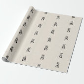 Met de hand getekende winter slee zwarte script va cadeaupapier (Uitgerold)