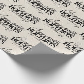 Met de hand getekende winter slee zwarte script va cadeaupapier (Hoek)