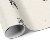 Met de hand getekende winter slee zwarte script va cadeaupapier (Rol Hoek)