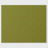 Met de Hand Getekende Winterbessen Krans Groen Cadeaupapier (Vlak)