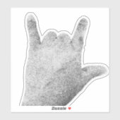 Met de hand getekende witte en zwarte sticker (Vel)