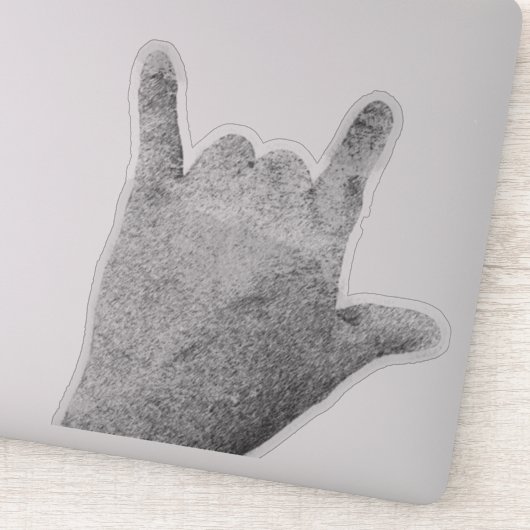 Met de hand getekende witte en zwarte sticker (Detail)