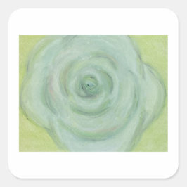 Met de hand getekende witte roos sticker