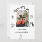 Met de hand getekende witzige platte kerstkaart (Voorkant)