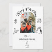 Met de hand getekende witzige platte kerstkaart (Voorkant)