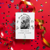 Met de hand getekende witzige platte kerstkaart