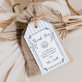 Met de Hand Getekende Zeehuid Verjaardag Cadeaulabel