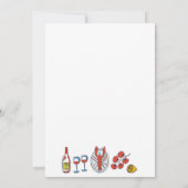 Met de Hand Getekende Zeevruchten Kreeft Strand Th Save The Date (Achterkant)