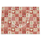Met de Hand Getekende Zoete Patchwork - Grote Cade Groot Cadeauzakje (Voorkant)