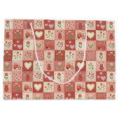 Met de Hand Getekende Zoete Patchwork - Grote Cade Groot Cadeauzakje (Achterkant)