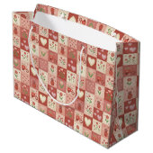 Met de Hand Getekende Zoete Patchwork - Grote Cade Groot Cadeauzakje (Achterkant Gekanteld)
