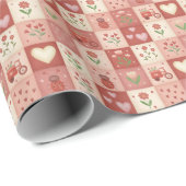 Met de Hand Getekende Zoete Patchwork - Inpakpapie Cadeaupapier (Rol Hoek)