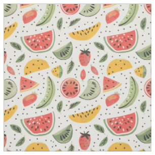 Met de Hand Getekende Zomerfruit Stof