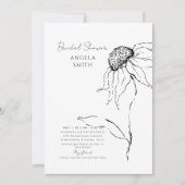 Met de Hand Getekende Zonnebloem Bruidsborrel Kaart (Voorkant)