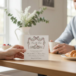 Met de Hand Getekende Zwanen die voor het Leven Ko Save The Date
