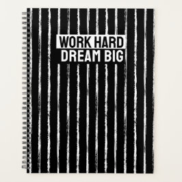 Met de Hand Getekende Zwart-Wit Strepen Jaarplanne Planner