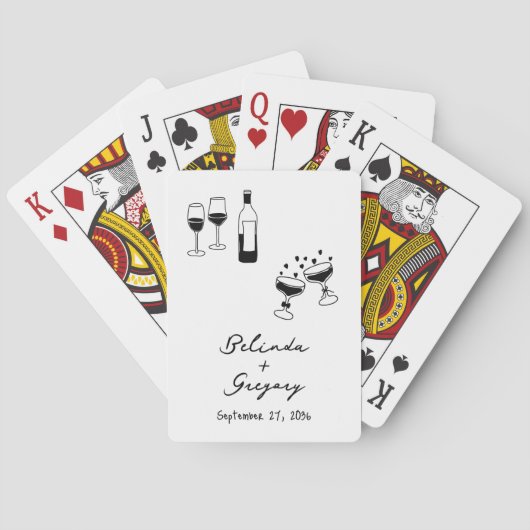 Met de Hand Getekende Zwarte Illustraties Doodles Pokerkaarten (Achterkant)