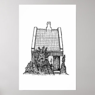 Met de hand getekende zwarte inkt schets van tradi poster