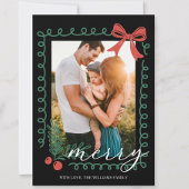 Met de hand getekende Zwarte Rode Groene Prettig K Feestdagenkaart