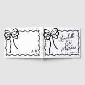 Met de Hand Getekende Zwarte Witte Boog Huwelijk Gastenboek (Volledig)