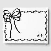 Met de Hand Getekende Zwarte Witte Boog Huwelijk Gastenboek (Achterkant)