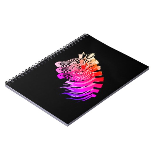 Met de hand getrokken 3-in-1 Sunset Zebra-laptop Notitieboek (Linkerzijde)