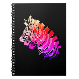 Met de hand getrokken 3-in-1 Sunset Zebra-laptop Notitieboek