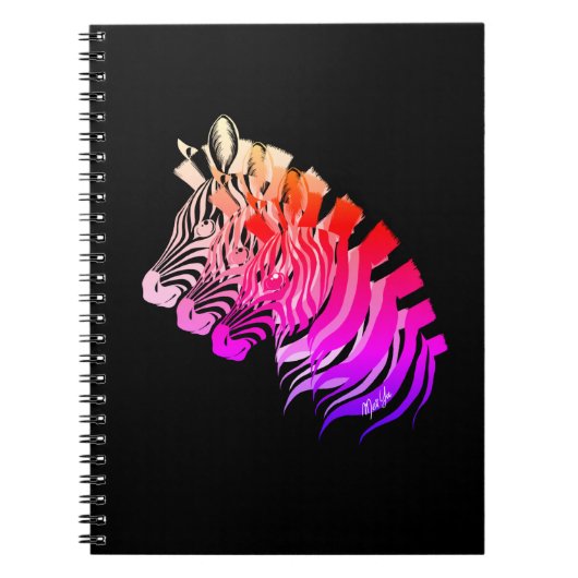 Met de hand getrokken 3-in-1 Sunset Zebra-laptop Notitieboek (Voorkant)