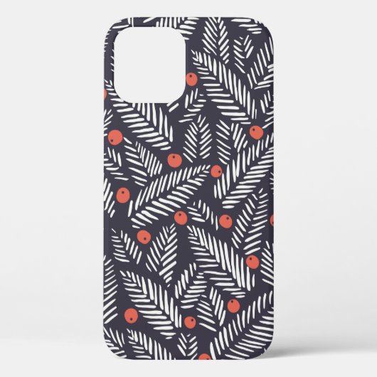 Met de hand getrokken abstract kerstblad, roodheil Case-Mate iPhone case (Achterkant)