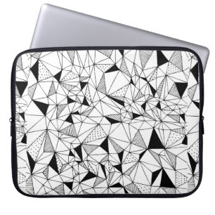 met de hand getrokken abstracte geometrische achte laptop sleeve
