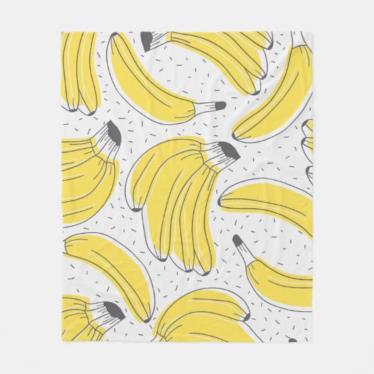 Met de hand getrokken achtergrond verse bananen. D Fleece Deken (Voorkant)