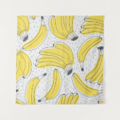 Met de hand getrokken achtergrond verse bananen. D Wandkleed (Voorkant (horizontaal))