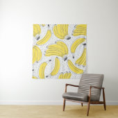Met de hand getrokken achtergrond verse bananen. D Wandkleed (In Situ (horizontaal))