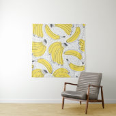 Met de hand getrokken achtergrond verse bananen. D Wandkleed (In situ)