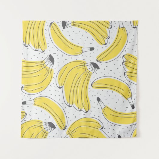 Met de hand getrokken achtergrond verse bananen. D Wandkleed (Voorkant)