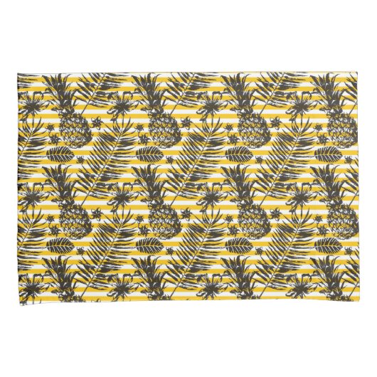 met de hand getrokken anananassen kussensloop (Voorkant-Rechts)