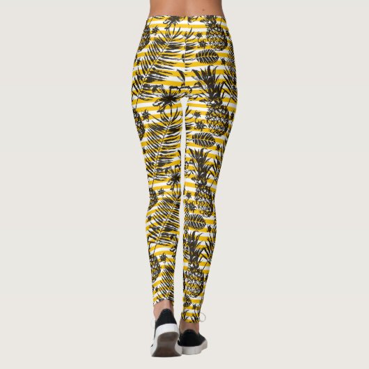 met de hand getrokken anananassen leggings (Achterkant)
