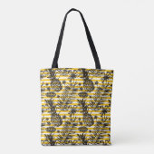 met de hand getrokken anananassen | Monogram Tote Bag (Achterkant)
