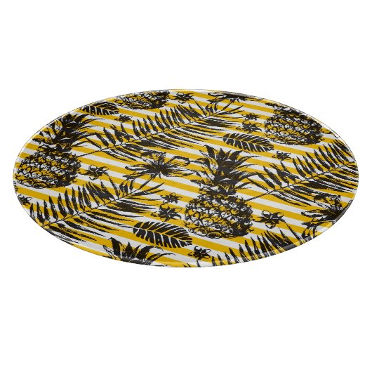 met de hand getrokken anananassen snijplank (Hoek)