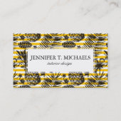 met de hand getrokken anananassen visitekaartje (Voorkant)