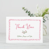 Met de hand getrokken Baby shower Rode Floral Bedankkaart (Staand voorkant)