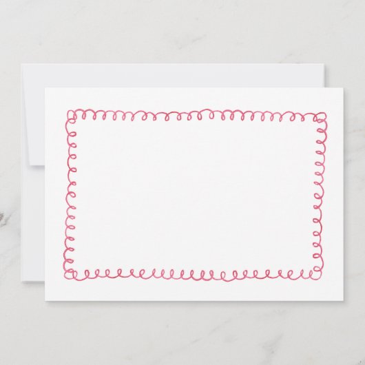 Met de hand getrokken  Baby shower Rode Floral Bedankkaart (Achterkant)