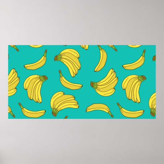 Met de hand getrokken bananen naadloos. Sketch ill Poster (Voorkant)