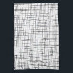 Met de hand getrokken band zwart-wit raster theedoek<br><div class="desc">Decoreer je keuken met deze coole handdoek. Het maakt een geweldig huishouden of bruiloft cadeau! U kunt het aanpassen en tekst ook toevoegen. Bekijk mijn winkel voor veel meer kleuren en patronen!</div>