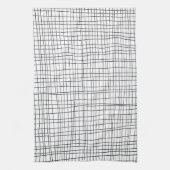Met de hand getrokken band zwart-wit raster theedoek (Verticaal)