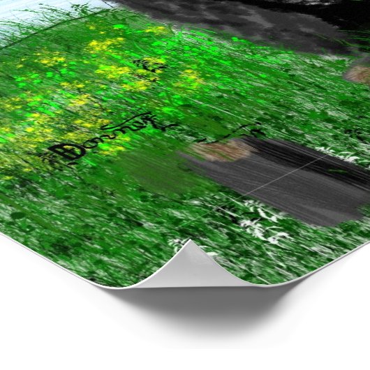 Met de hand getrokken beer en krab. poster (Hoek)