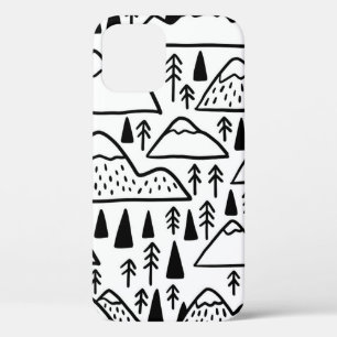 Met de hand getrokken bergen zijn ingesteld. colle Case-Mate iPhone case