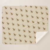 Met de hand getrokken bijen sherpa deken (Voorkant (horizontaal))