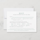 Met de hand getrokken bladmonogram groen RSVP brui Kaartje (Achterkant)