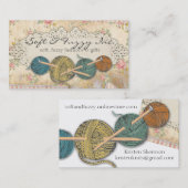 met de hand getrokken breipenballen van garen  visitekaartje (Voorkant / Achterkant)